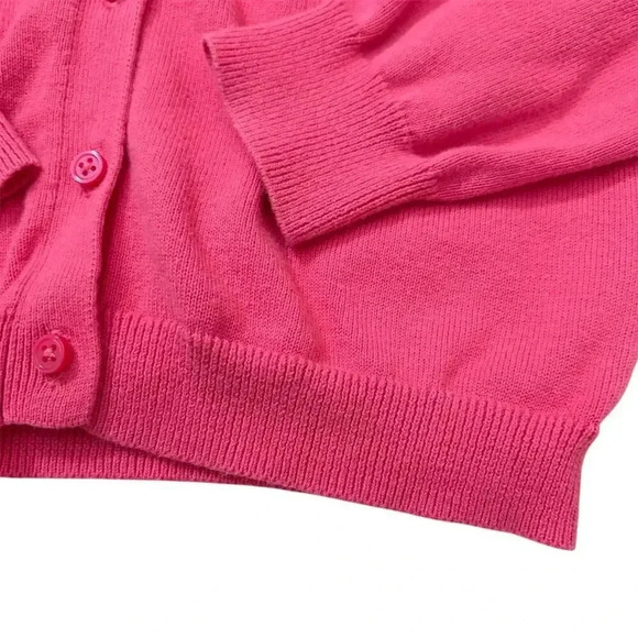 Crewcuts Girls' Pink Cotton Cardigan Sweater Size 10 Long Sleeve - Picture 3 of 9